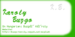 karoly buzgo business card